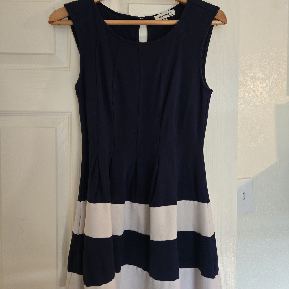 Navy and White Striped Dress